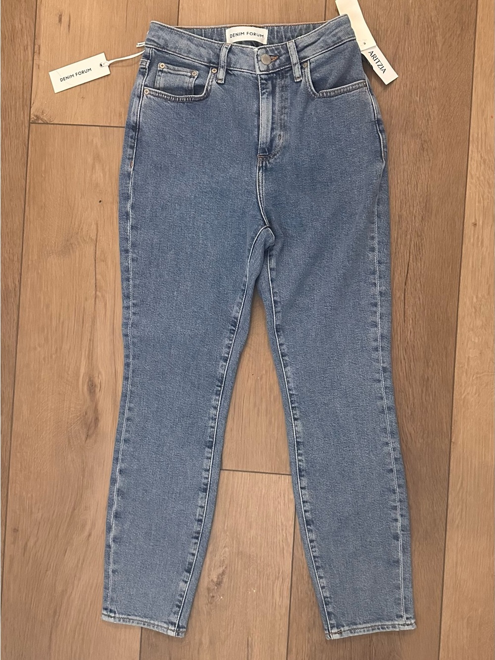 Denim Forum High-Rise Light Blue Mom Jeans